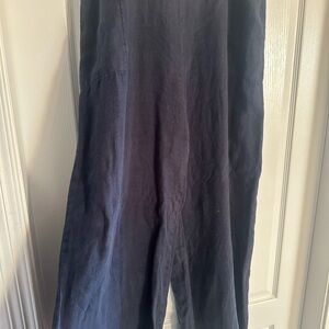 Elegant Navy Wide Leg linen pants